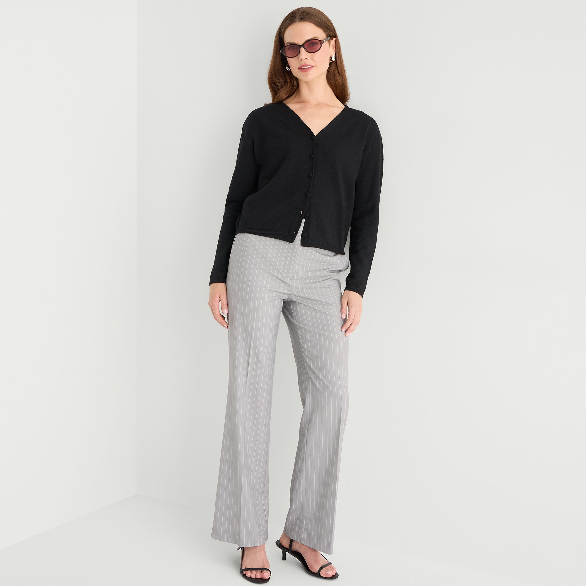 Worthington Womens V Neck Long Sleeve Button Cardigan