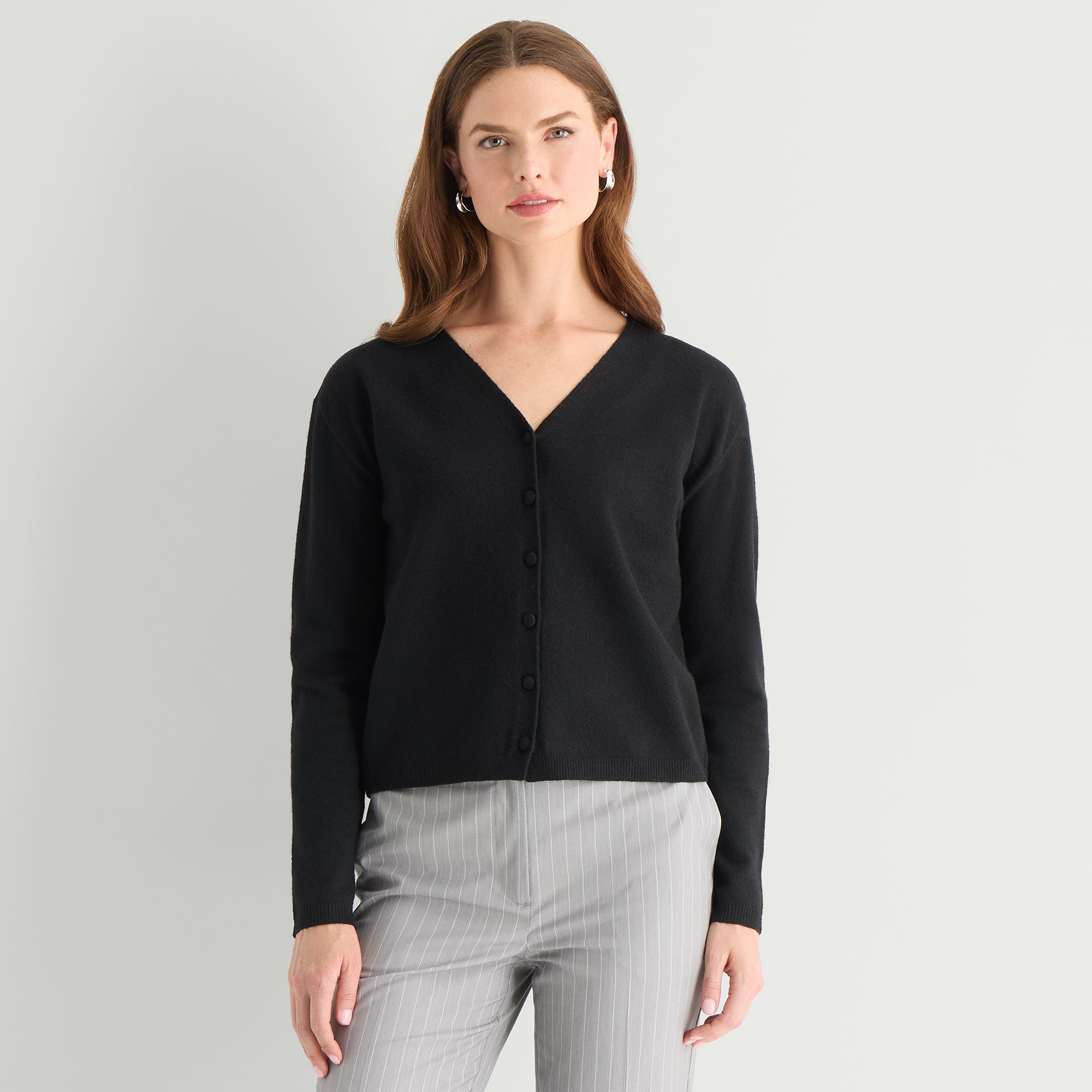 Worthington Womens V Neck Long Sleeve Button Cardigan