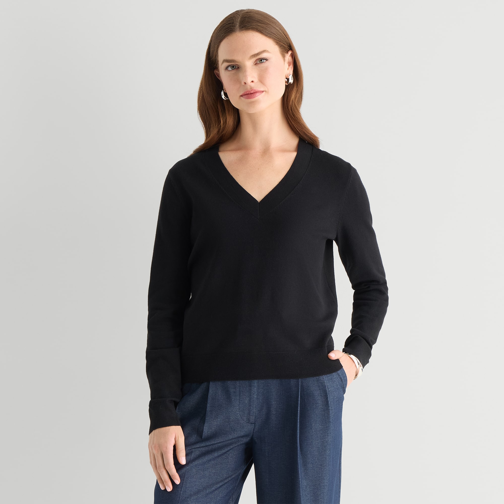 Worthington Womens V Neck Long Sleeve Pullover Sweater