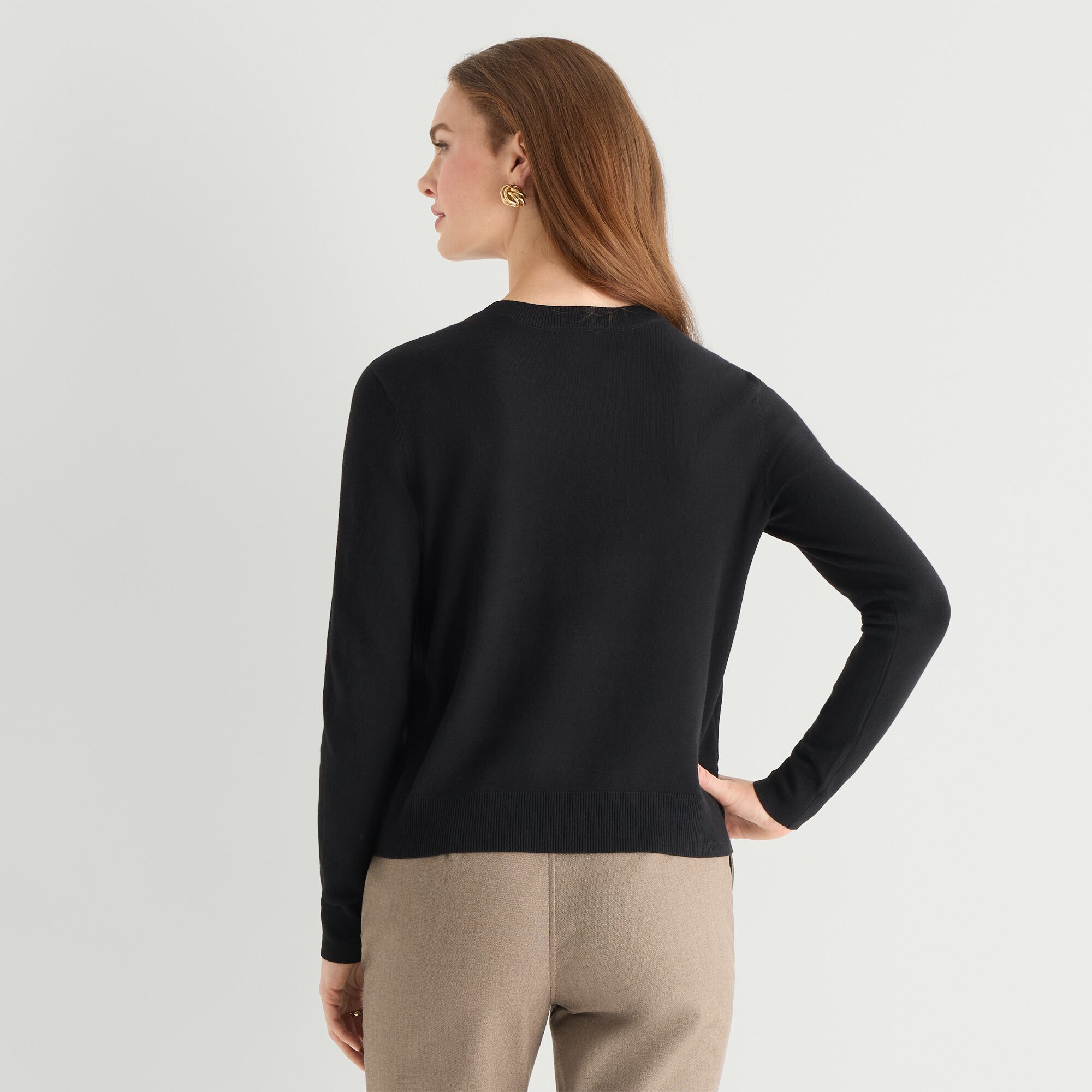 Worthington Womens Crew Neck Long Sleeve Pullover Sweater