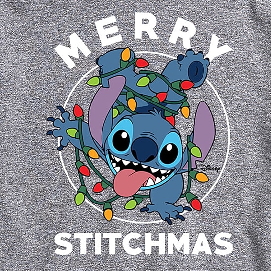 Merry Stitchmas Mens Crew Neck Short Sleeve Regular Fit Big and Tall Graphic T-Shirt