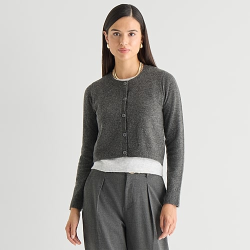 Worthington Womens Crew Neck Long Sleeve Pullover Sweater In Gray