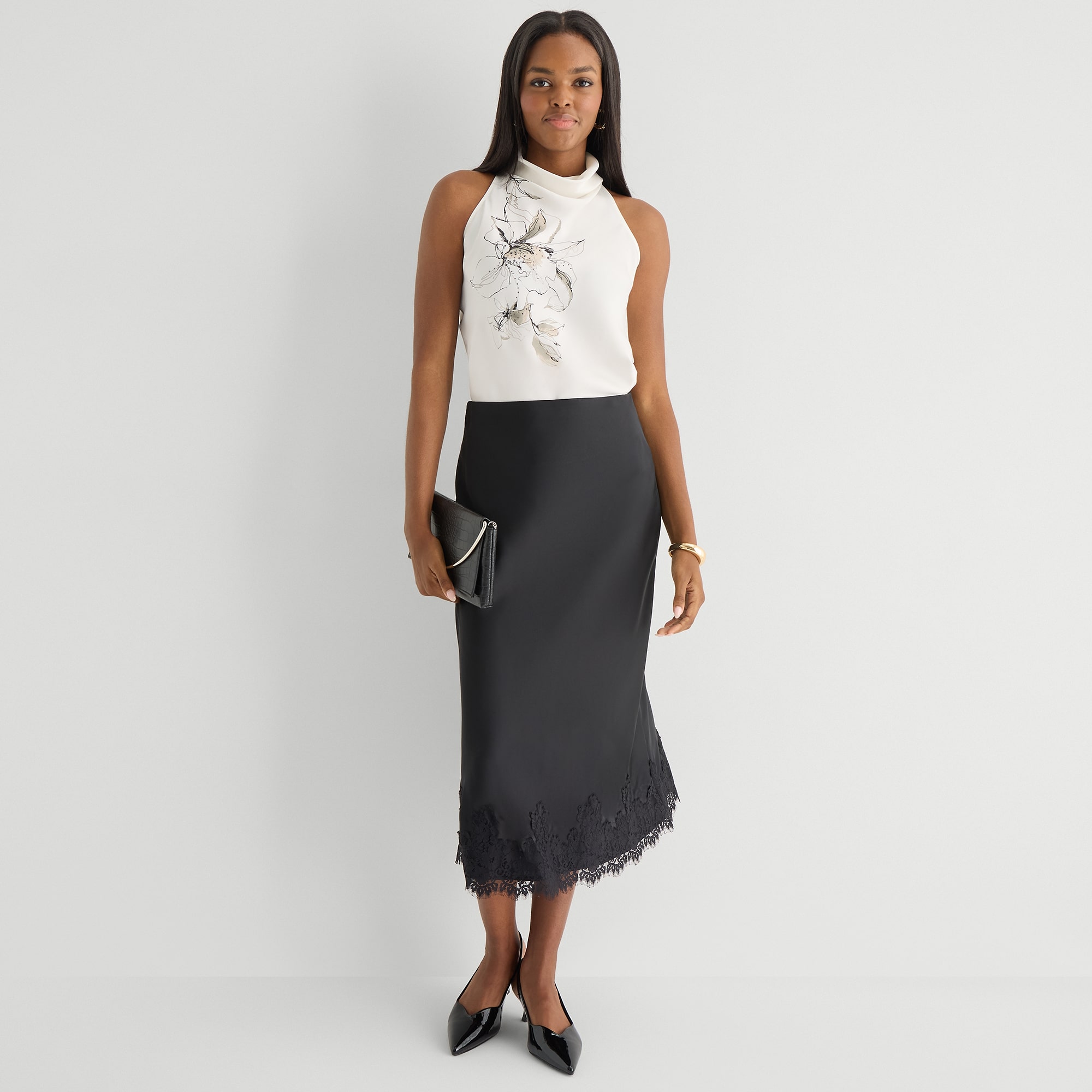 Worthington Womens Midi A-Line Skirt