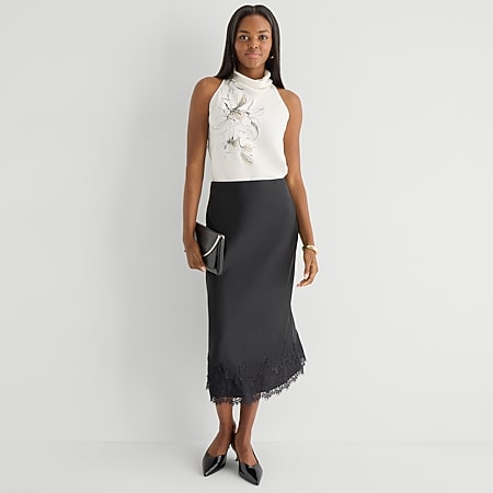Black Label by Evan-Picone Knit Womens Mid Rise Maxi Skirt, Color
