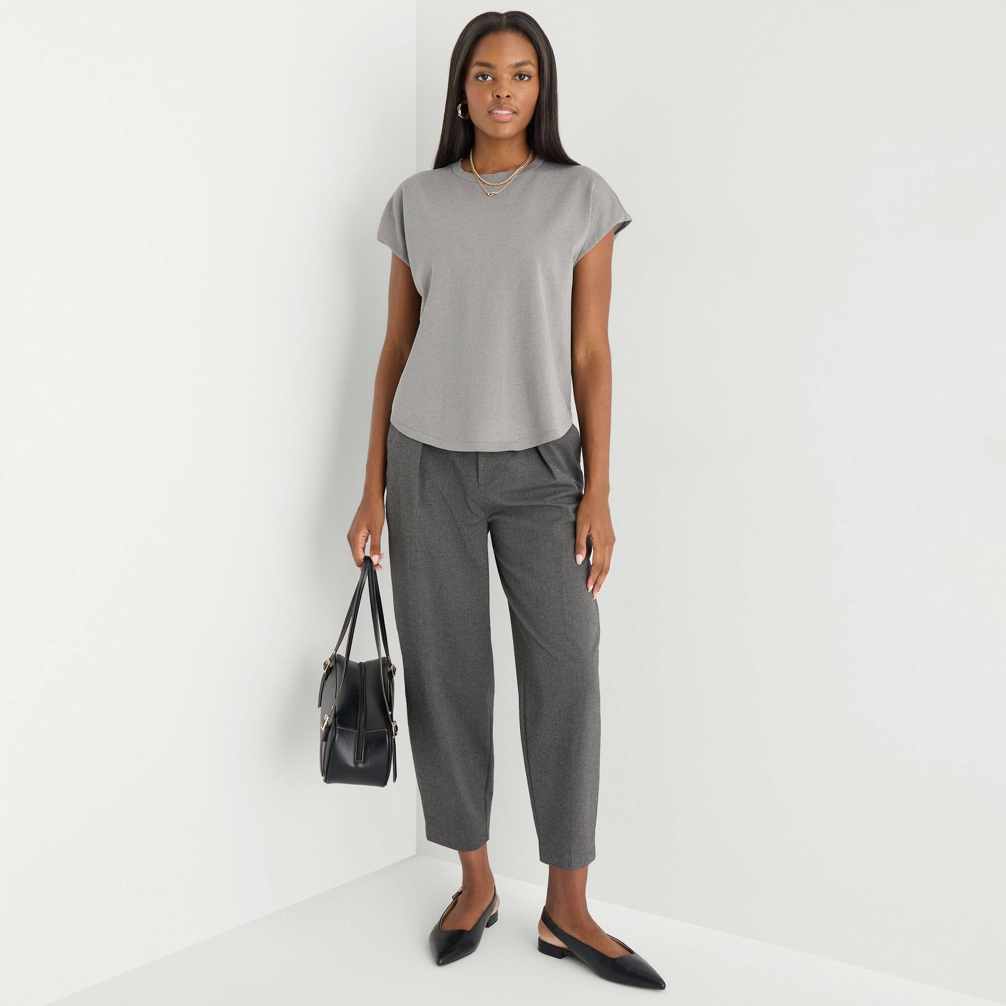 Worthington Womens Crew Neck Sleeveless Pullover Sweater