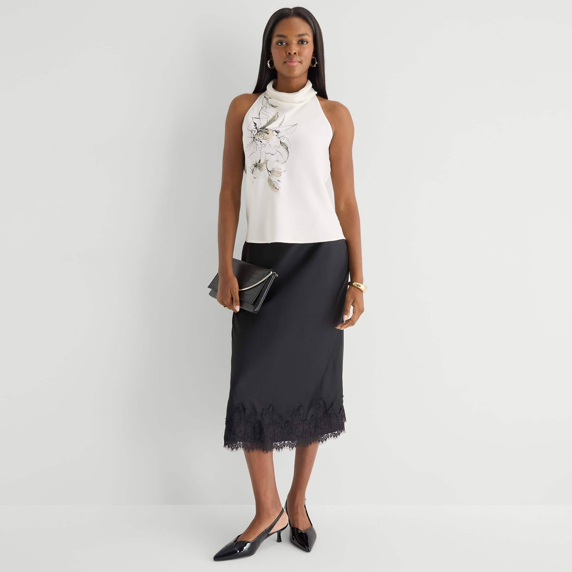 Worthington Womens Sleeveless Mock Neck Top