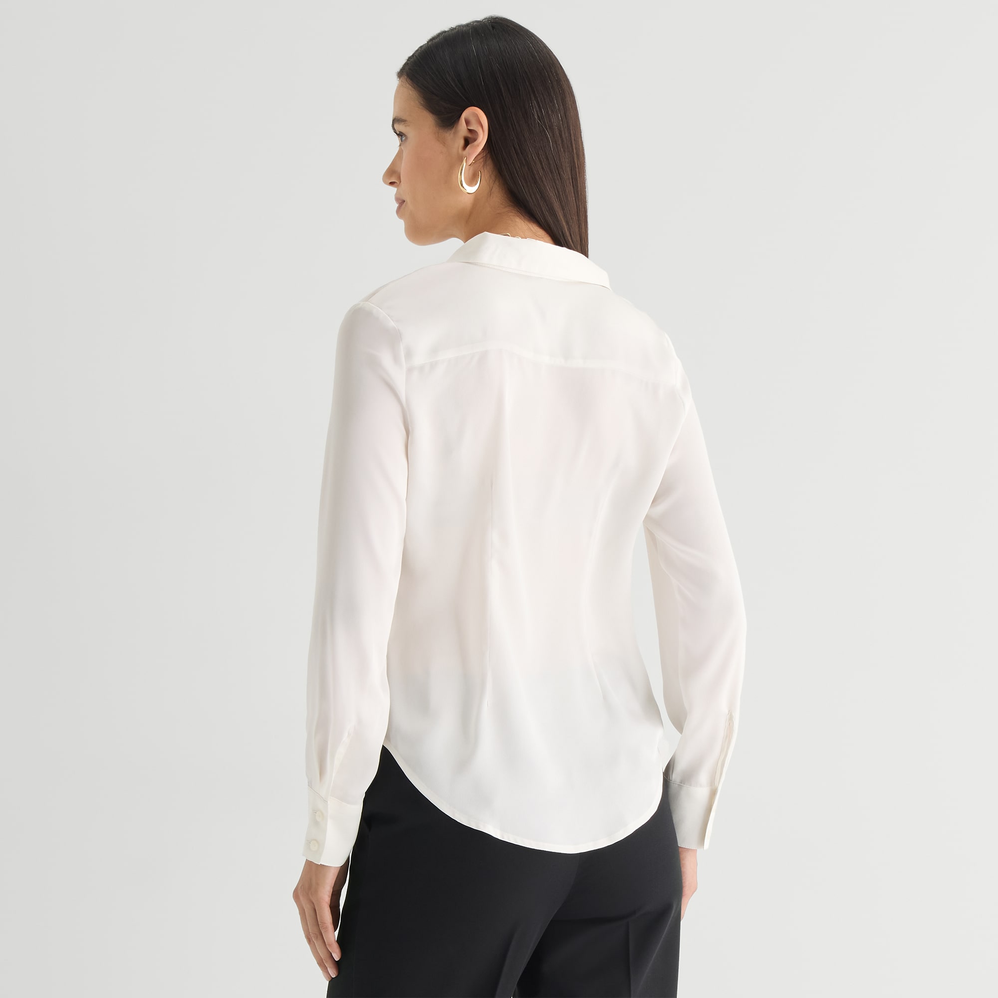 Worthington Womens Cuffed Long Sleeve Slim Fit Button-Down Shirt