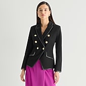 Worthington Womens Double Breasted Regular Fit Blazer