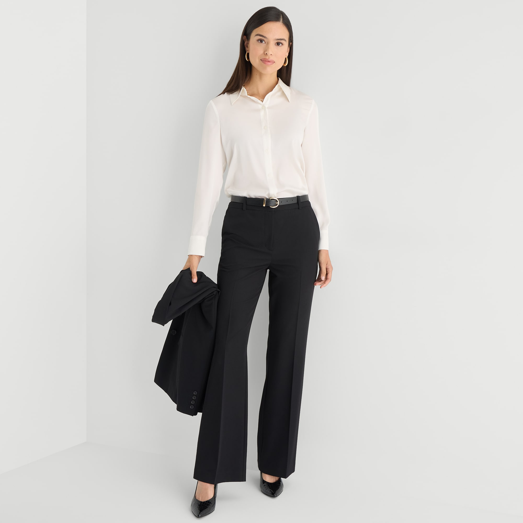 Worthington Womens Cuffed Long Sleeve Slim Fit Button-Down Shirt