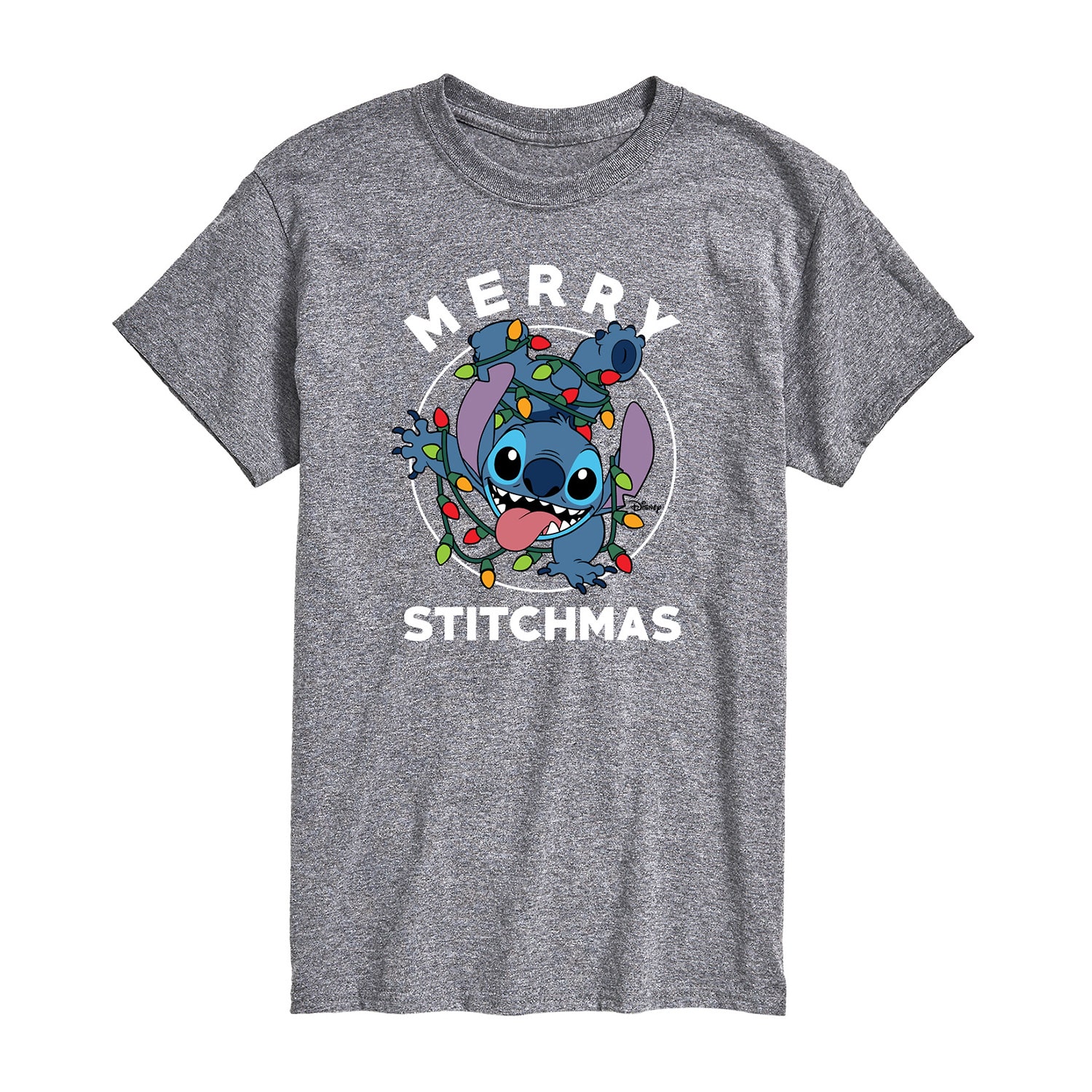 Merry Stitchmas Mens Crew Neck Short Sleeve Regular Fit Big and Tall Graphic T-Shirt