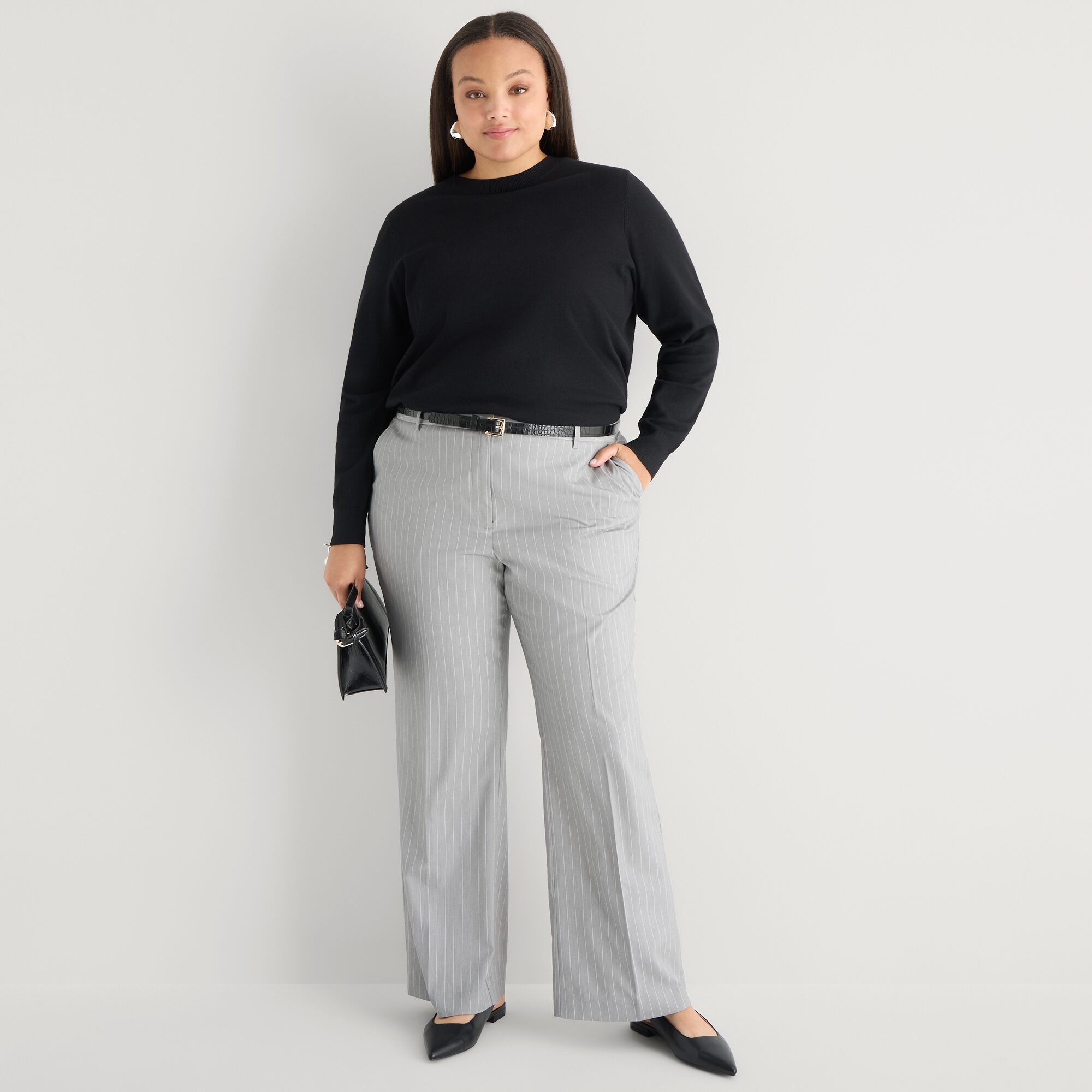 Worthington Plus Womens Crew Neck Long Sleeve Pullover Sweater