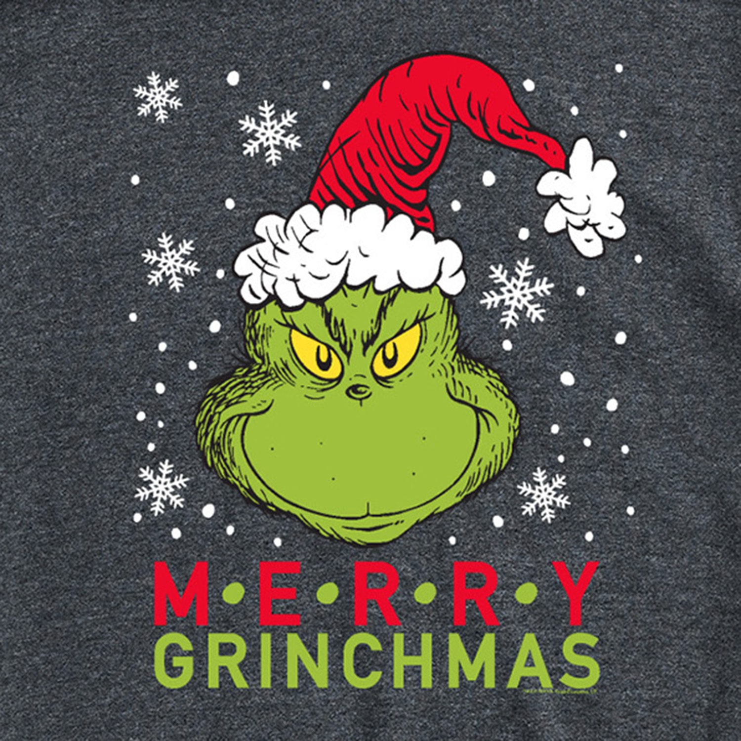 Merry Christmas Santa Mens Crew Neck Short Sleeve Regular Fit Grinch Big and Tall Graphic T-Shirt