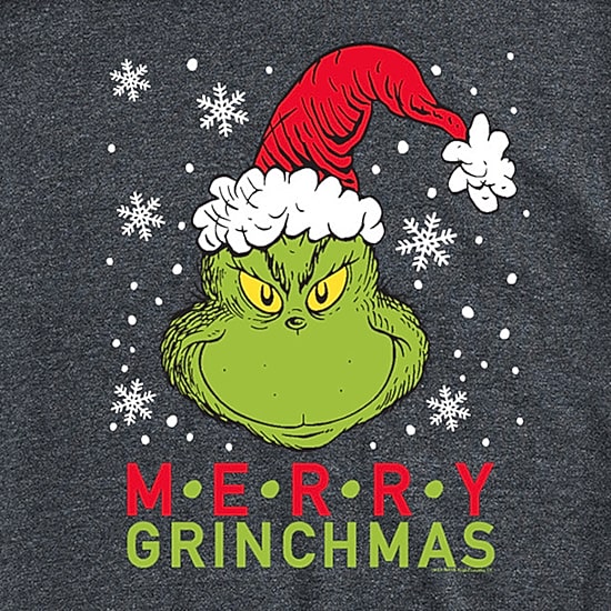 Merry Christmas Santa Mens Crew Neck Short Sleeve Regular Fit Grinch Big and Tall Graphic T-Shirt