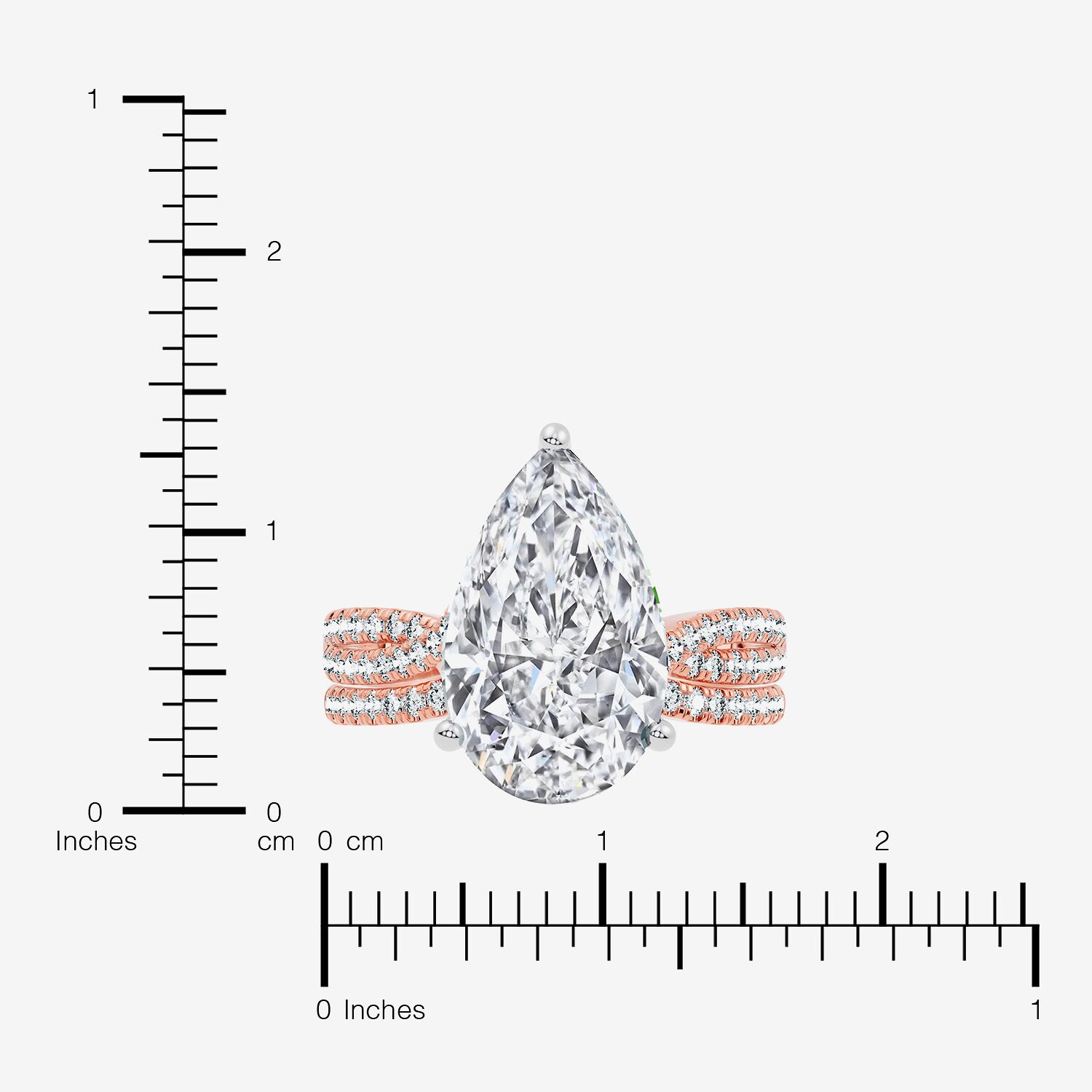 F-G/ Vs2-Si1) Womens 1/2 CT. T.W. Lab Grown White Diamond 10K Gold Pear Side Stone Bridal Set