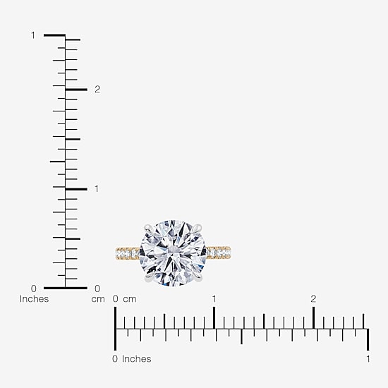 Signature By Modern Bride (F-G / Vs2-Si1) Womens 6 1/2 Ct. T.W. Lab Grown White Diamond 14K Gold Round Side Stone Engagement Ring