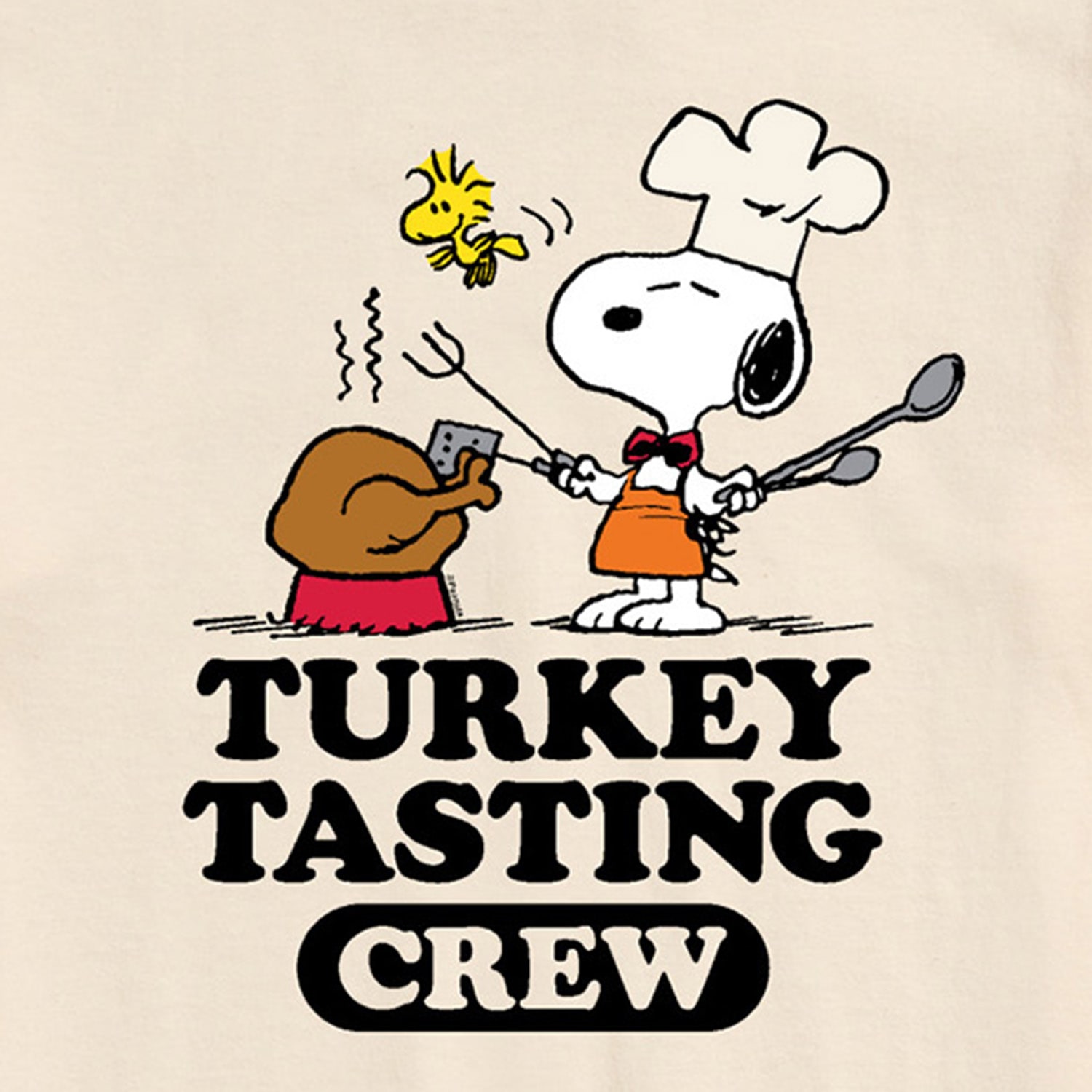 Turkey Tasting Crew Mens Neck Short Sleeve Regular Fit Peanuts Snoopy Big and Tall Graphic T-Shirt