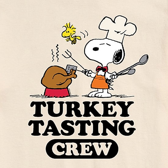 Turkey Tasting Crew Mens Crew Neck Short Sleeve Regular Fit Peanuts Snoopy Big and Tall Graphic T-Shirt