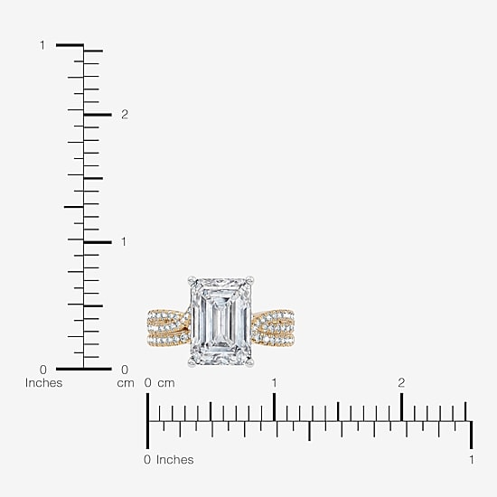 (F-G/ Vs2-Si1) Womens 5 1/2 CT. T.W. Lab Grown White Diamond 10K Gold Side Stone Bridal Set
