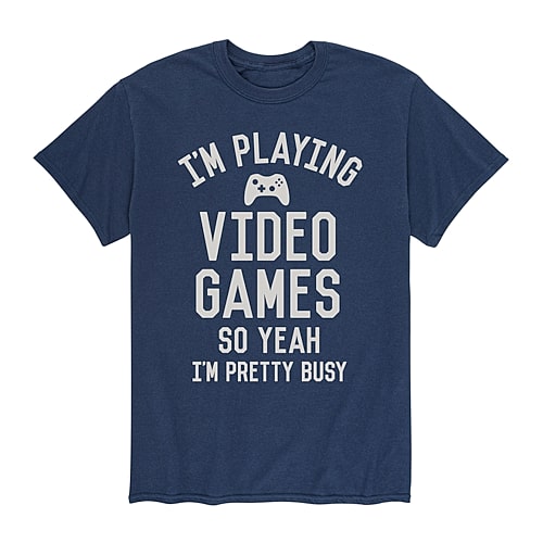 Im Playing Video Games Mens Crew Neck Short Sleeve Regular Fit Big and Tall Graphic T-Shirt, 4x-large, Blue