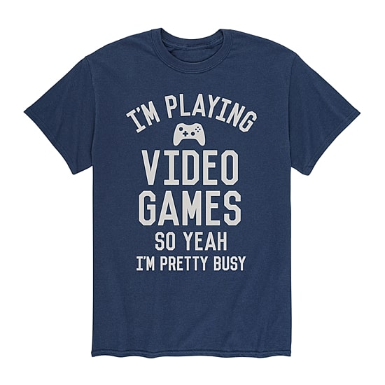 Im Playing Video Games Mens Crew Neck Short Sleeve Regular Fit Big and Tall Graphic T-Shirt