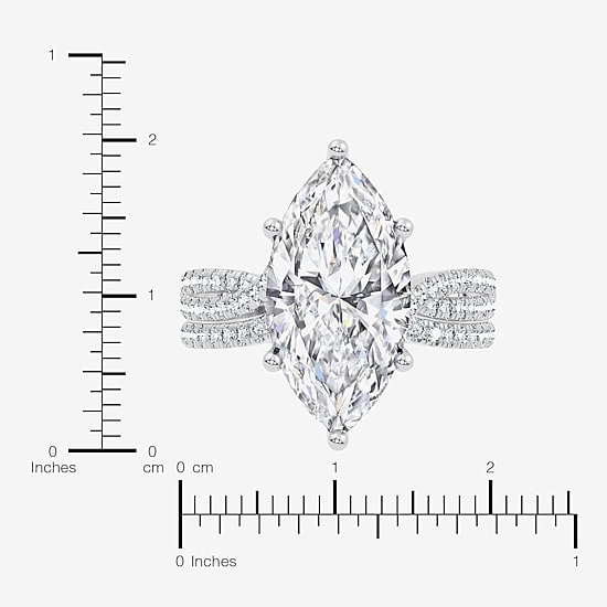 (F-G/ Vs2-Si1) Womens 6 1/2 Ct. T.W. Lab Grown White Diamond 10K Gold Marquise Side Stone Bridal Set