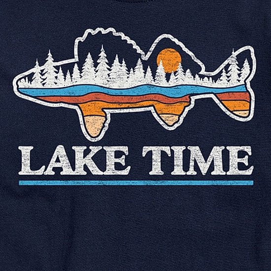 Lake Time Mens Crew Neck Short Sleeve Regular Fit Big and Tall Graphic T-Shirt