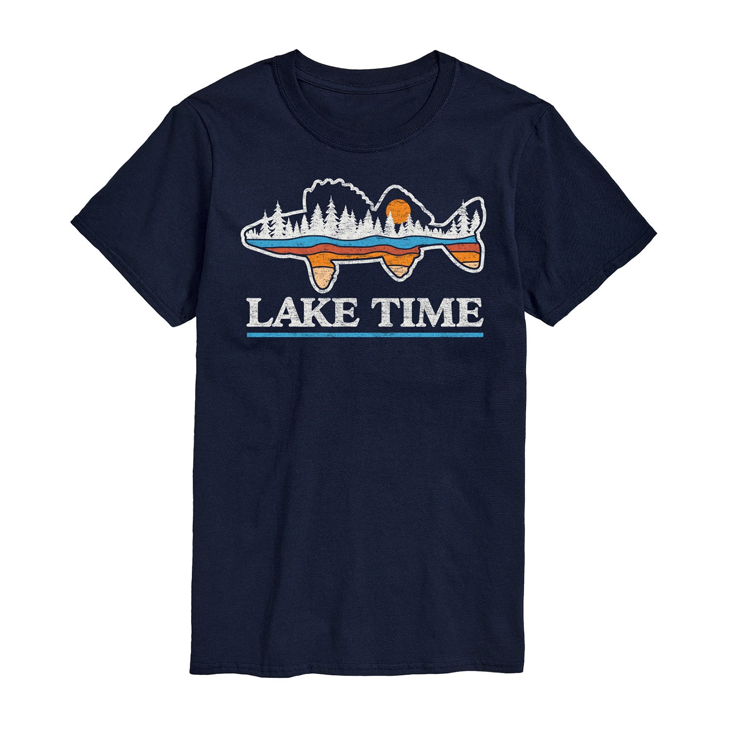 Lake Time Mens Crew Neck Short Sleeve Regular Fit Big and Tall Graphic T-Shirt