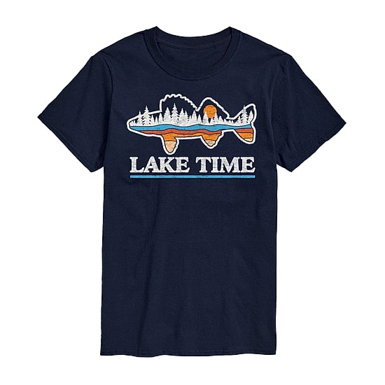 Lake Time Mens Crew Neck Short Sleeve Regular Fit Big and Tall Graphic T-Shirt