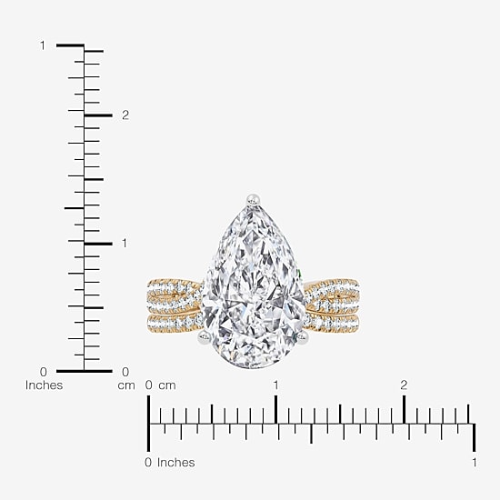 (F-G/ Vs2-Si1) Womens 6 1/2 Ct. T.W. Lab Grown White Diamond 10K Gold Pear Side Stone Bridal Set