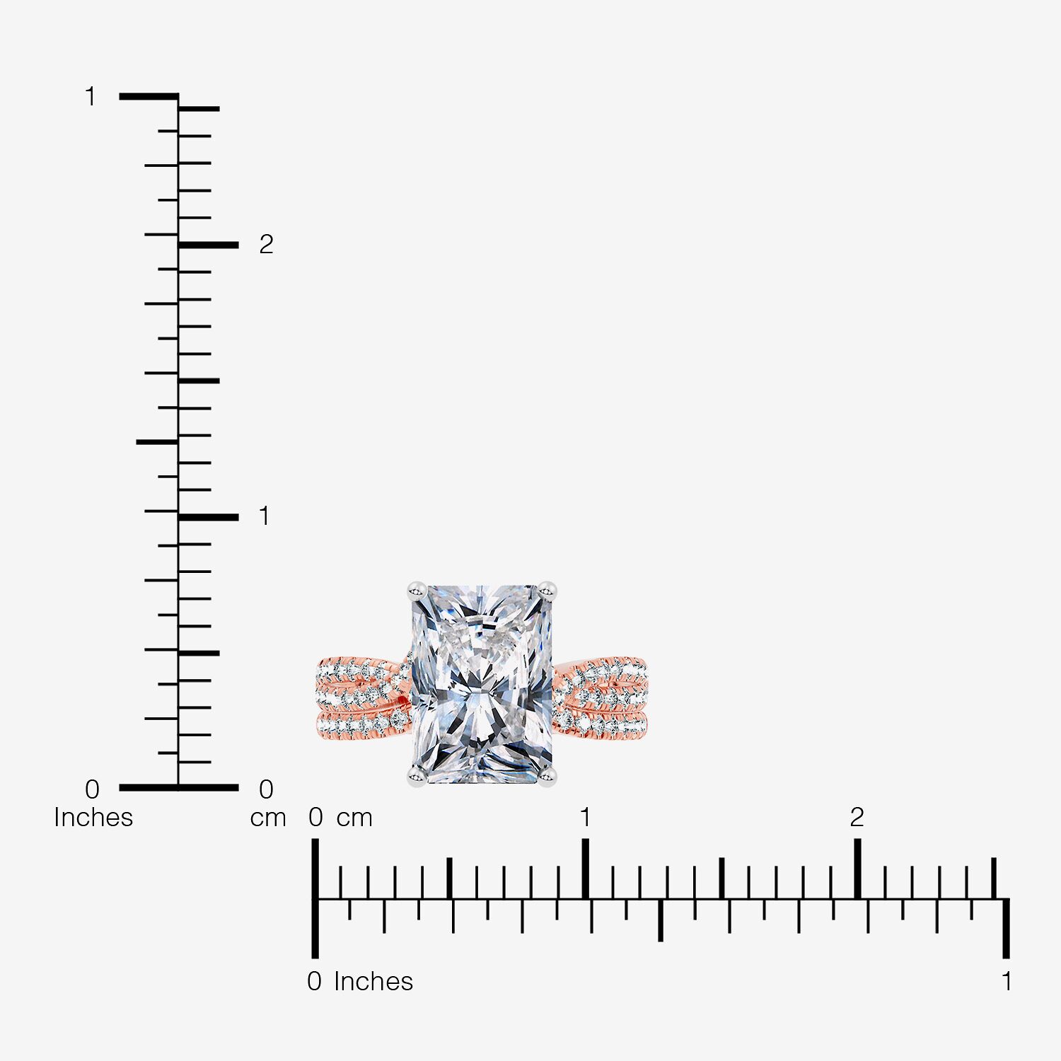F-G/ Vs2-Si1) Womens 2 1/2 CT. T.W. Lab Grown White Diamond 10K Gold Rectangular Side Stone Bridal Set