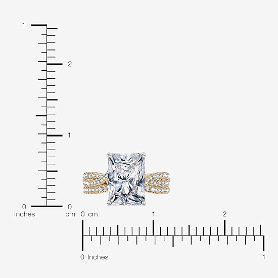 (F-G/ Vs2-Si1) Womens 6 1/2 Ct. T.W. Lab Grown White Diamond 10K Gold Rectangular Side Stone Bridal Set
