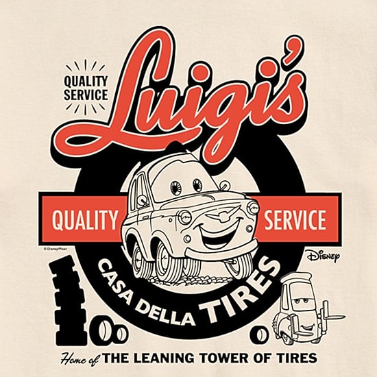 Luigi'S Casa Della Tires Mens Crew Neck Short Sleeve Regular Fit Cars Big and Tall Graphic T-Shirt