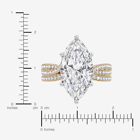 (F-G/ Vs2-Si1) Womens 5 1/2 CT. T.W. Lab Grown White Diamond 10K Gold Marquise Side Stone Bridal Set