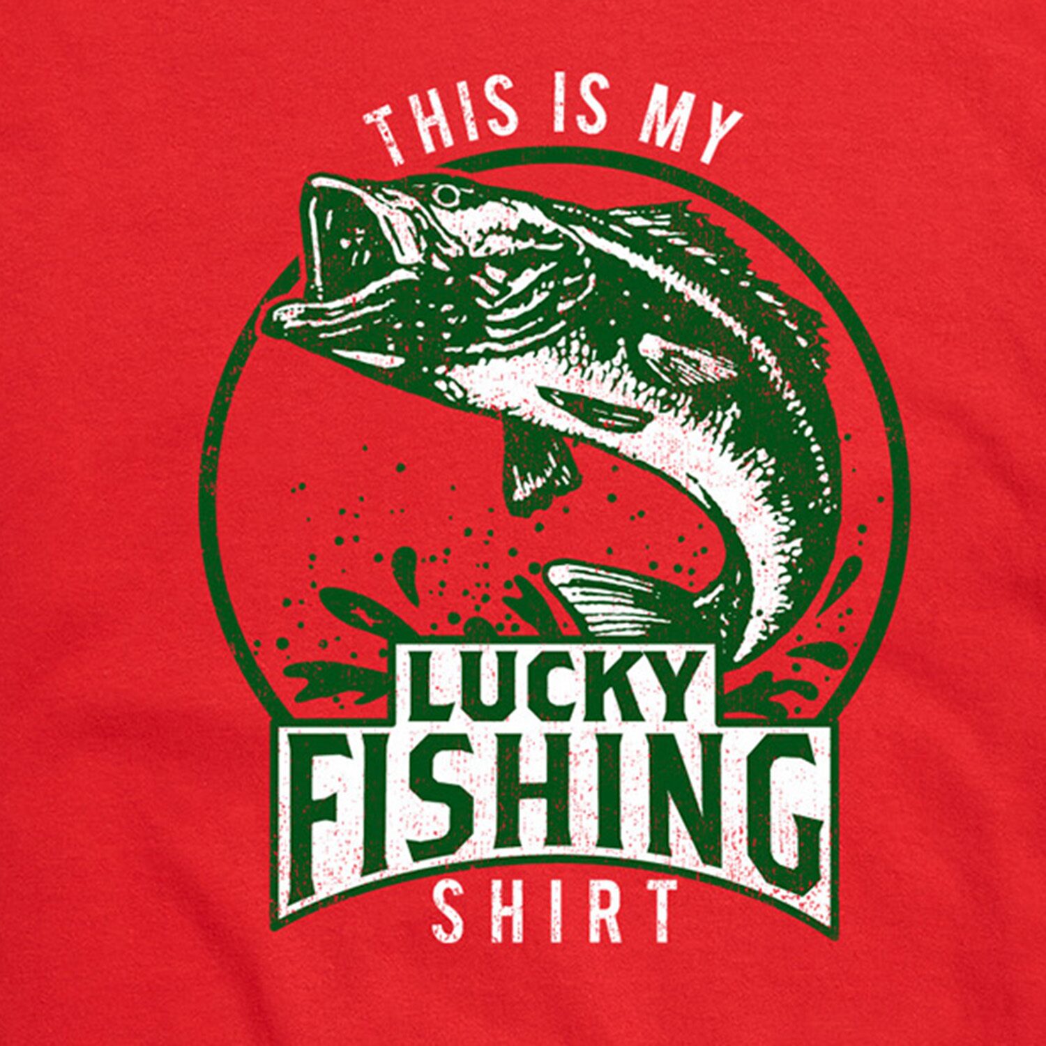 Lucky Fishing Shirt Distressed Mens Crew Neck Short Sleeve Regular Fit Big and Tall Graphic T-Shirt
