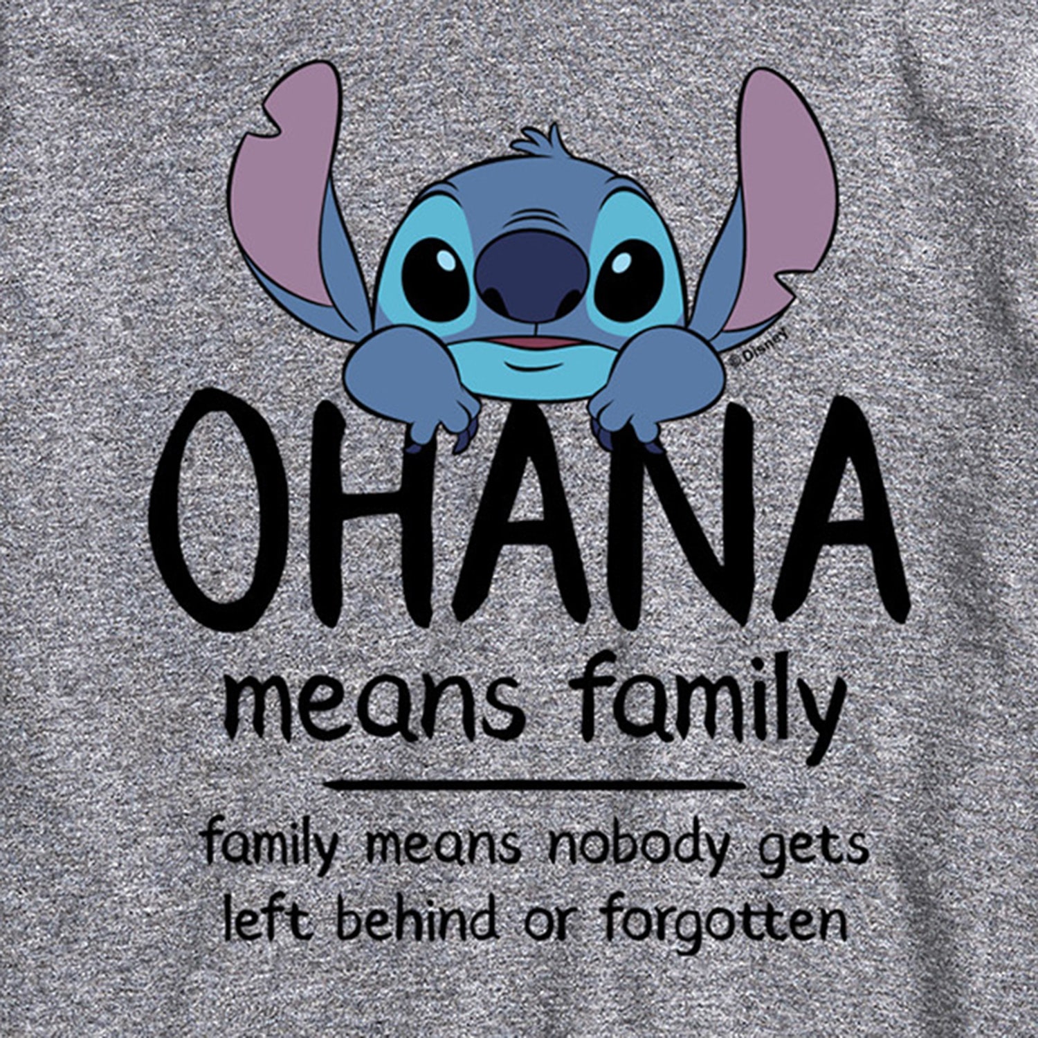 Ohana Means Family Mens Crew Neck Short Sleeve Regular Fit Lilo & Stitch Big and Tall Graphic T-Shirt