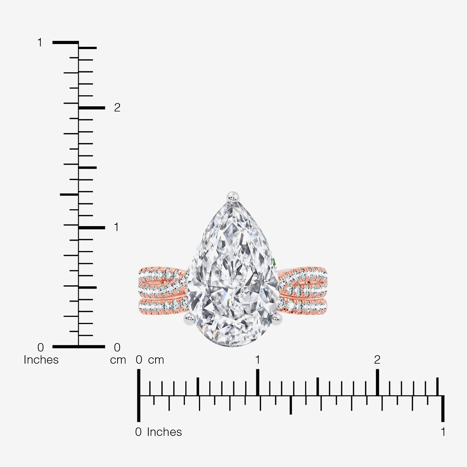 (F-G/ Vs2-Si1) Womens 5 1/2 CT. T.W. Lab Grown White Diamond 10K Gold Pear Side Stone Bridal Set