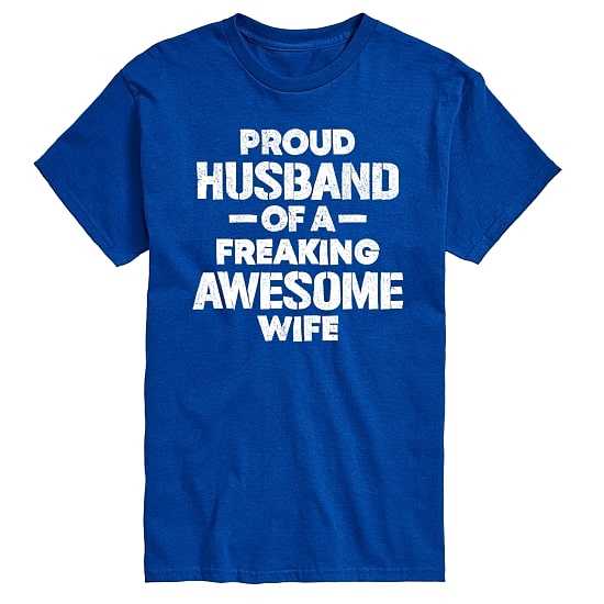 Proud Husband Mens Crew Neck Short Sleeve Regular Fit Big and Tall Graphic T-Shirt