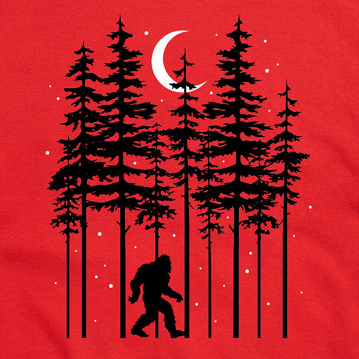 Night Woods Sasquatch Mens Crew Neck Short Sleeve Regular Fit Big and Tall Graphic T-Shirt
