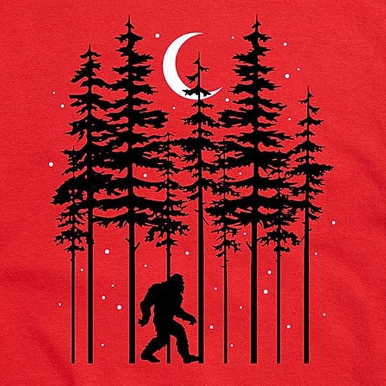 Night Woods Sasquatch Mens Crew Neck Short Sleeve Regular Fit Big and Tall Graphic T-Shirt
