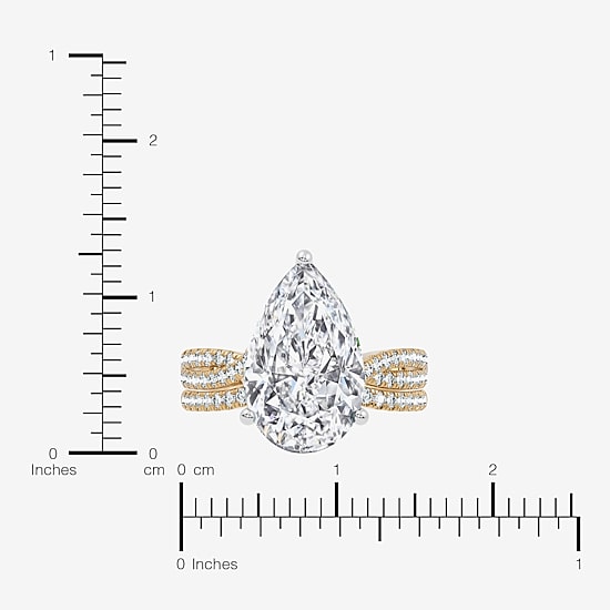 (F-G/ Vs2-Si1) Womens 5 1/2 CT. T.W. Lab Grown White Diamond 10K Gold Pear Side Stone Bridal Set