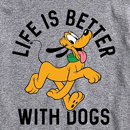 Life Is Better With Dogs Mens Crew Neck Short Sleeve Regular Fit Pluto Big and Tall Graphic T-Shirt