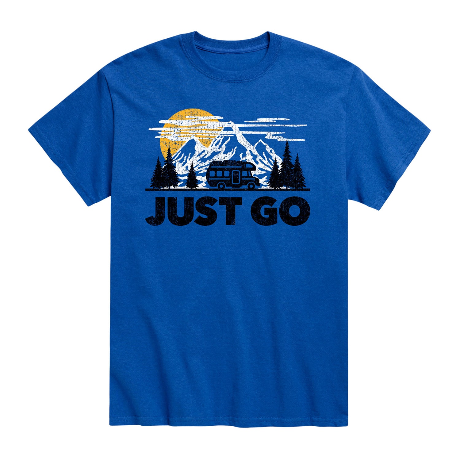 Just Go Mens Crew Neck Short Sleeve Regular Fit Big and Tall Graphic T-Shirt
