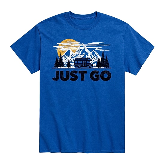 Just Go Mens Crew Neck Short Sleeve Regular Fit Big and Tall Graphic T-Shirt