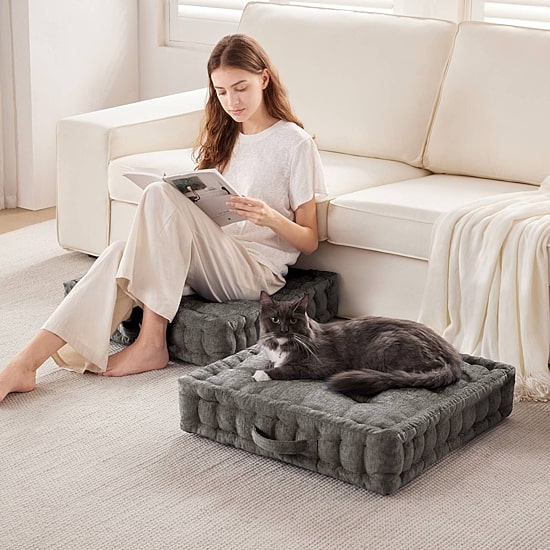 Intelligent Design Charvi Poly Chenille Square Floor Pillow