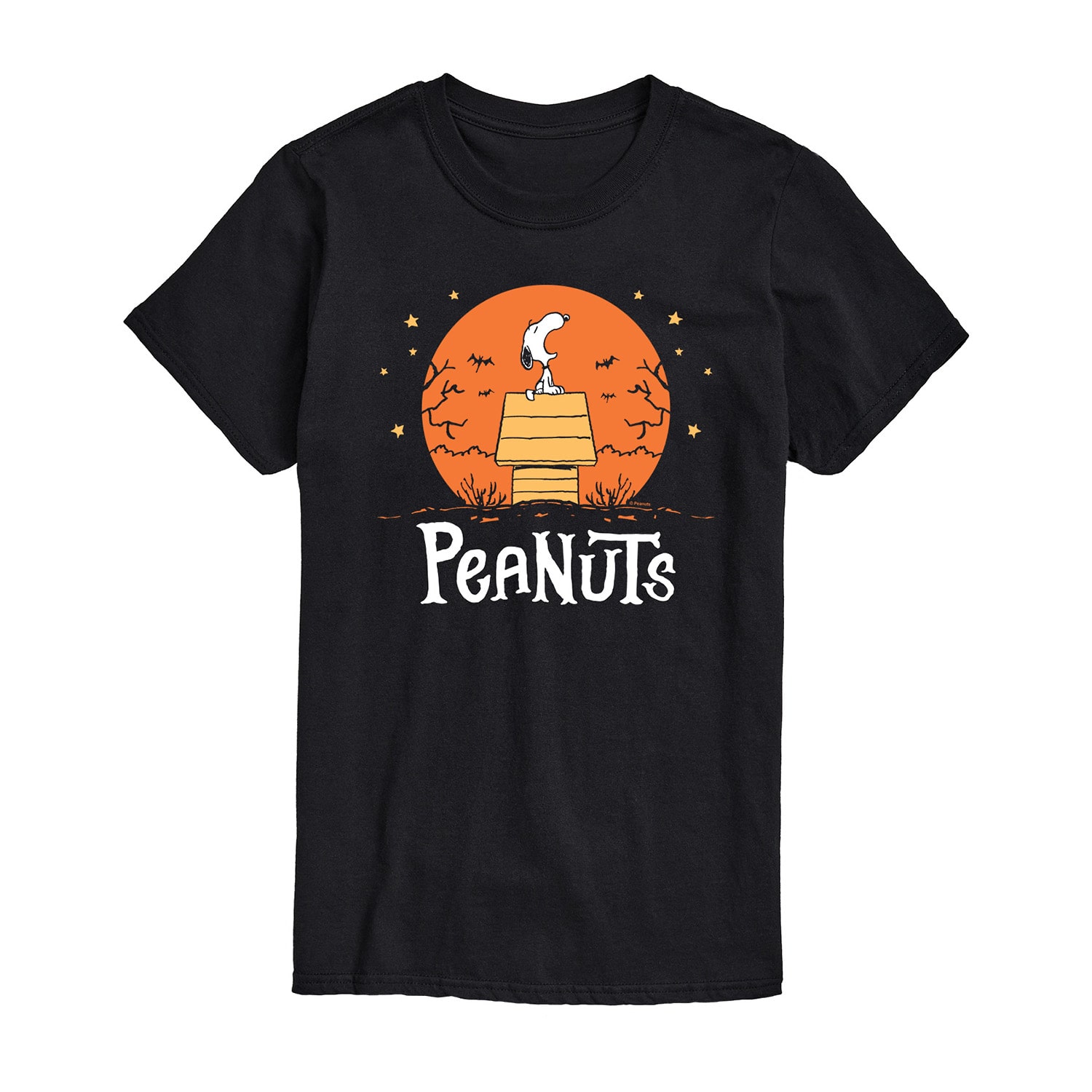 Halloween Howling Mens Crew Neck Short Sleeve Regular Fit Peanuts Snoopy Big and Tall Graphic T-Shirt