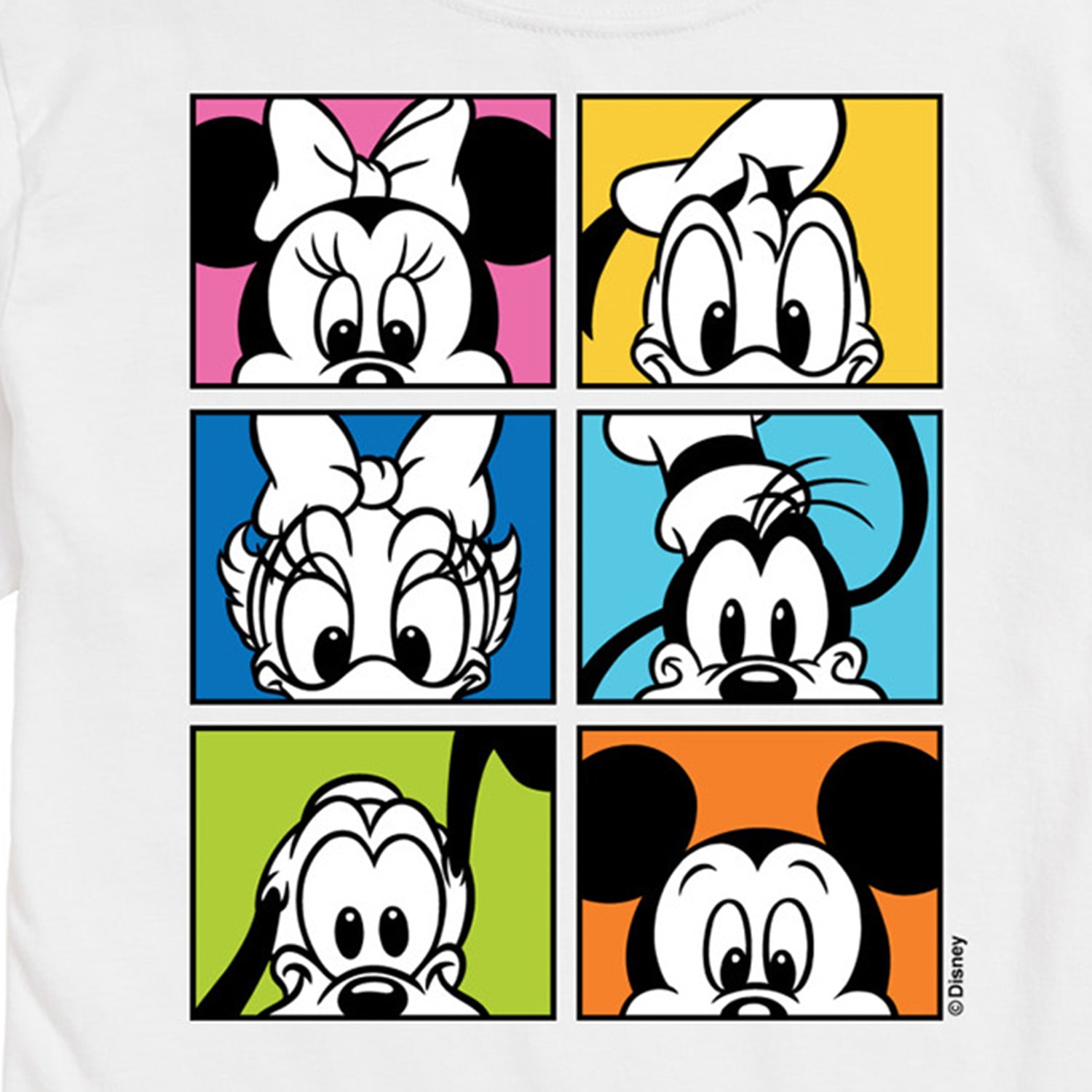 Face Grid Mens Crew Neck Short Sleeve Regular Fit Mickey and Friends Big Tall Graphic T-Shirt