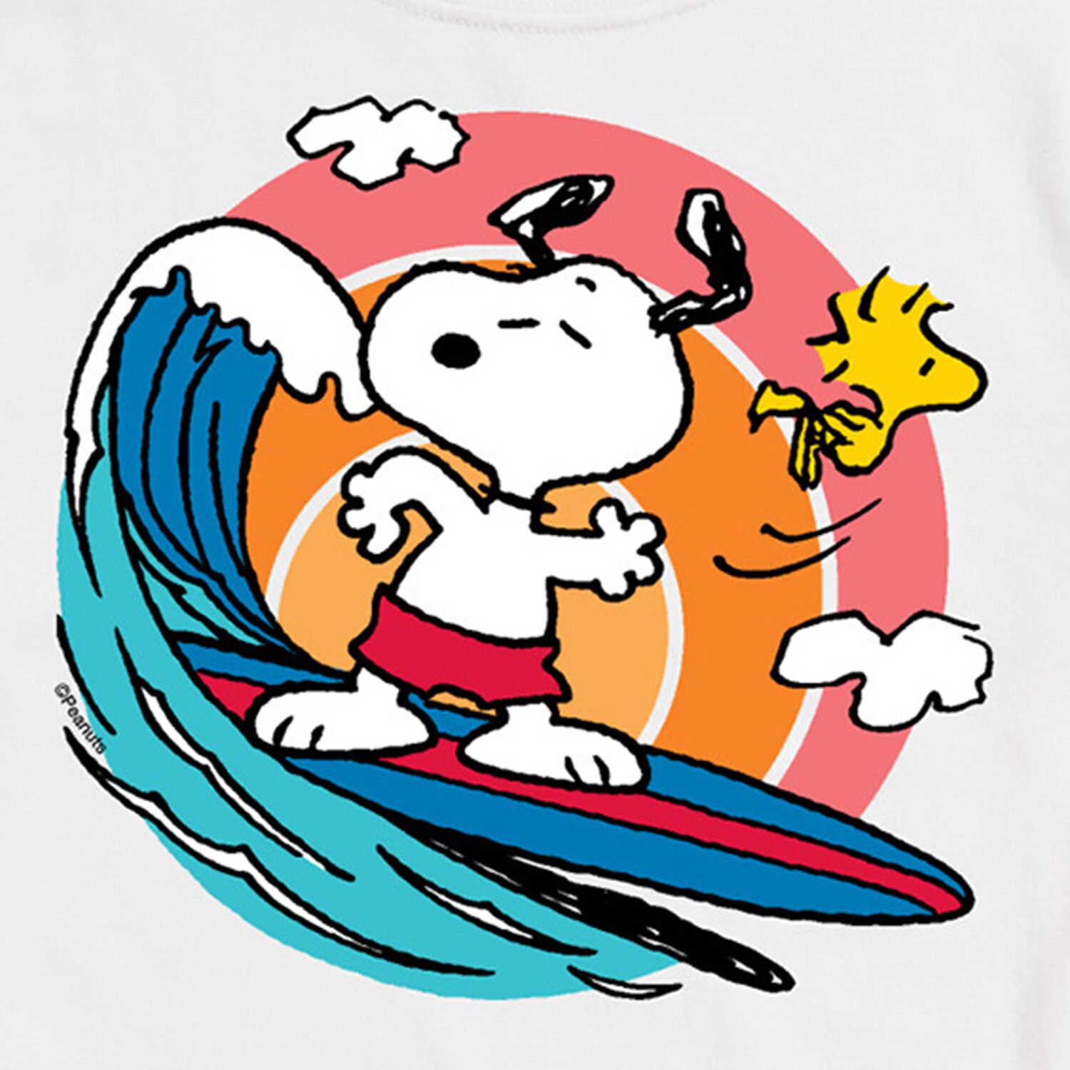 Sun Surf Mens Crew Neck Short Sleeve Regular Fit Peanuts Snoopy Big and Tall Graphic T-Shirt