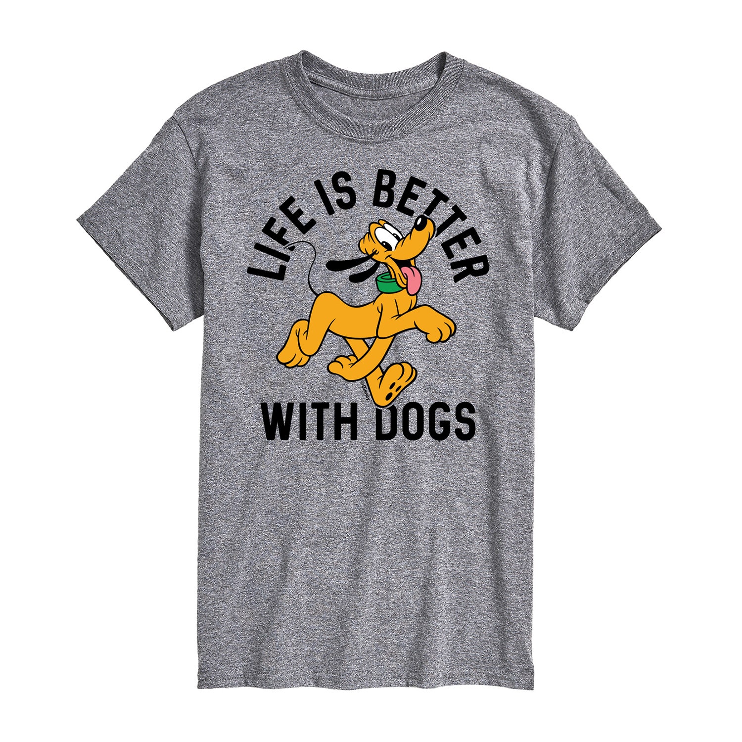 Life Is Better With Dogs Mens Crew Neck Short Sleeve Regular Fit Pluto Big and Tall Graphic T-Shirt
