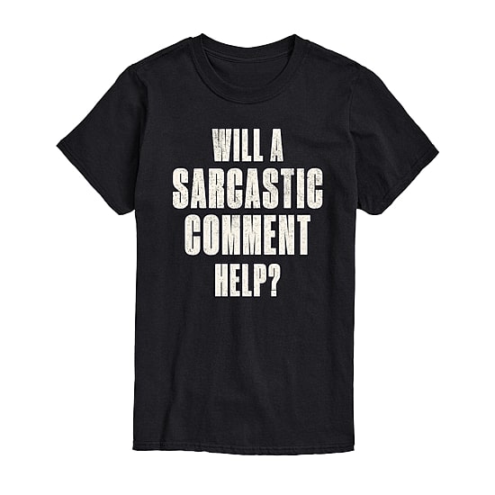 Sarcastic Comment Help Mens Crew Neck Short Sleeve Regular Fit Big and Tall Graphic T-Shirt