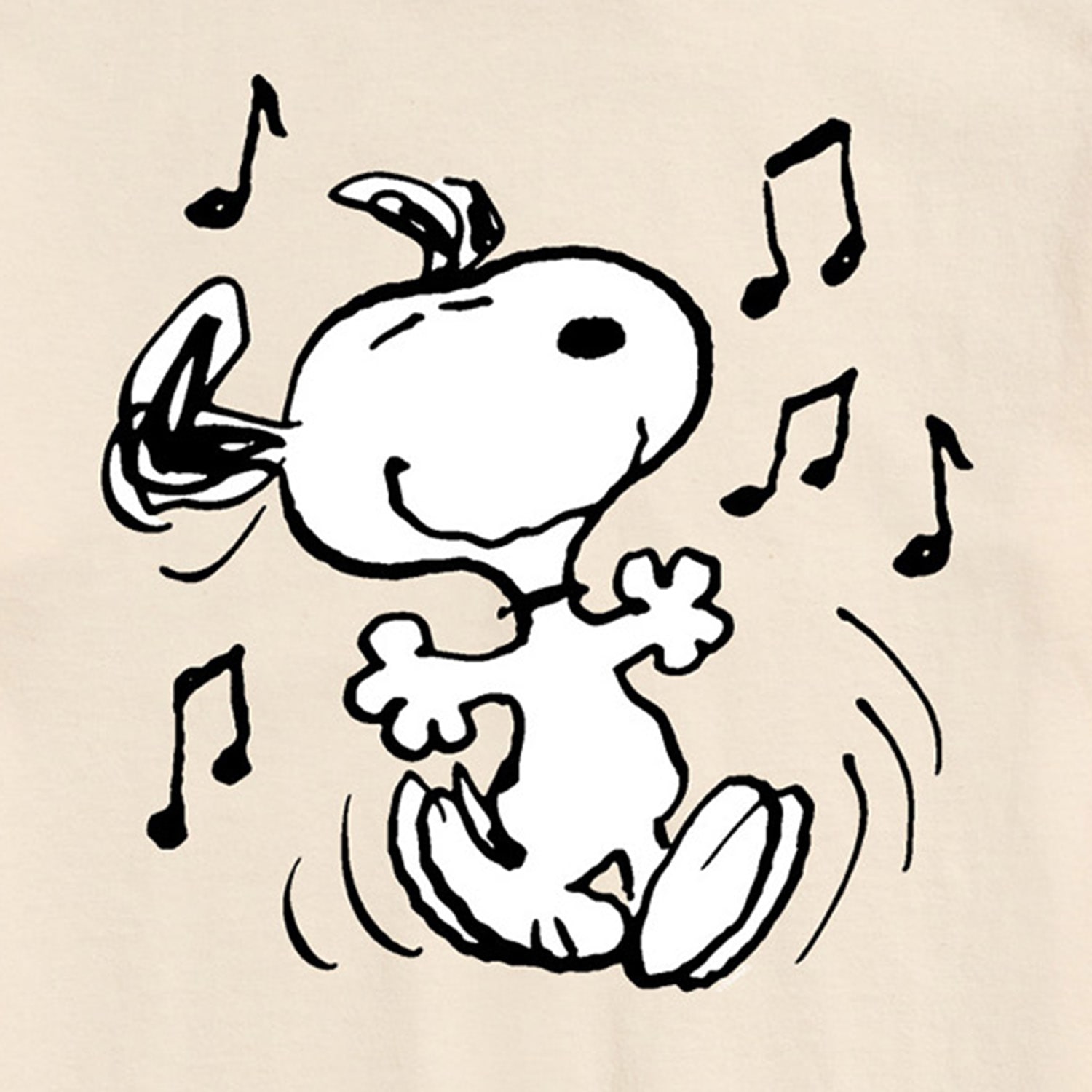 Dancing Music Notes Mens Crew Neck Short Sleeve Regular Fit Peanuts Snoopy Big and Tall Graphic T-Shirt